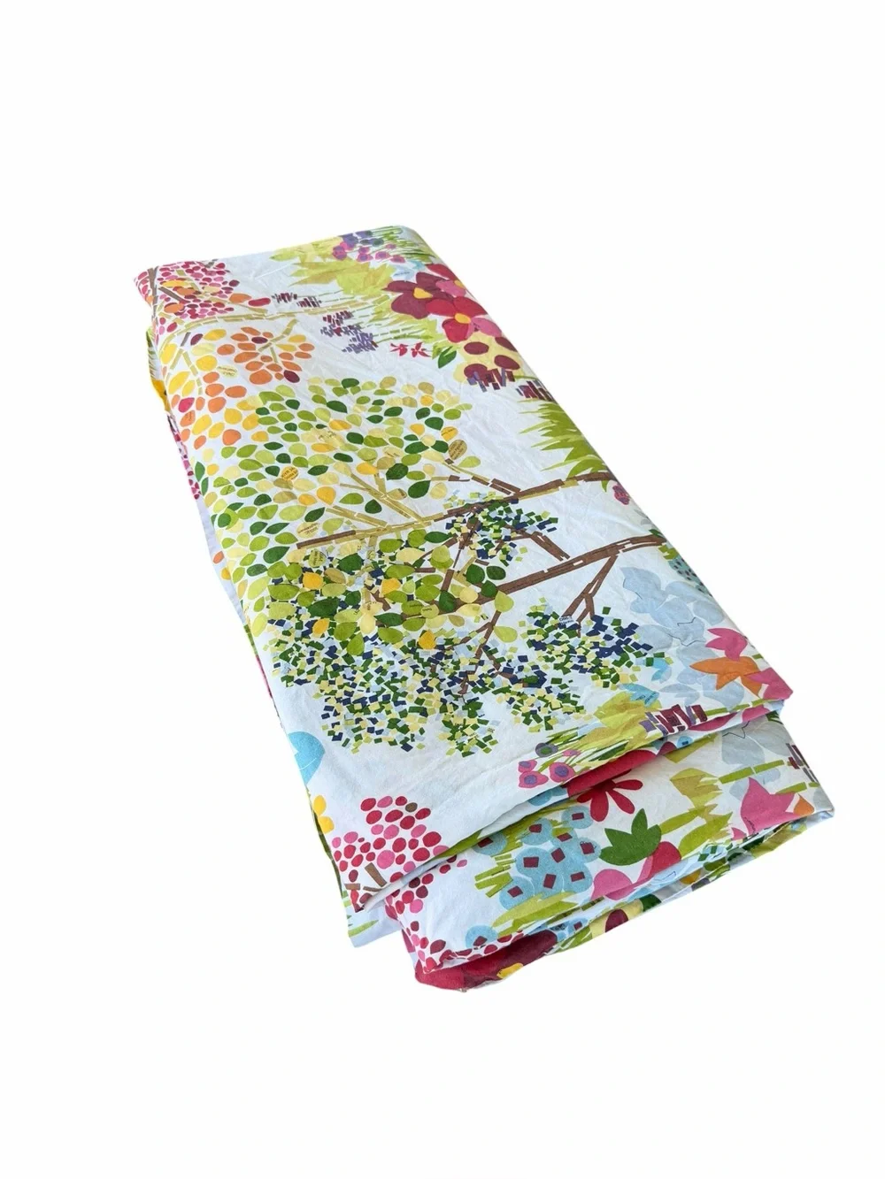 Pottery Barn Woodland Trees Paint by Number Organic Cotton Duvet Cover F/Q GUC